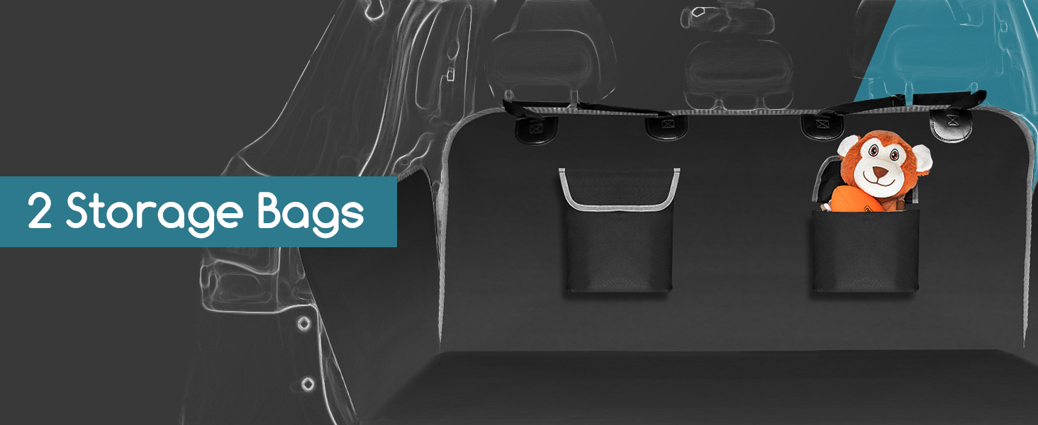 Захист для багажника автомобіля Nobleza для собак: килимок з захистом краю, універсальна автодека для собак з 2 кишенями, 185 x 105 см, водонепроникний та стійкий до подряпин