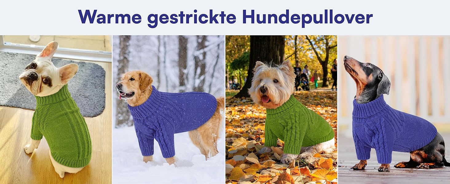 Теплий пуловер для собак Queenmore: Дакель, Французький бульдог, Бігль, Шнауцер (зелений, M)