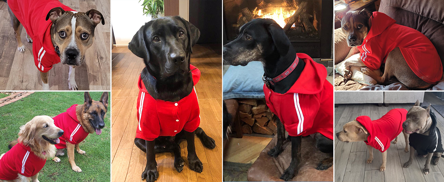 Теплий пуловер для собак NAMSAN, зимовий одяг для великих собак, червоний, худі, 4XL