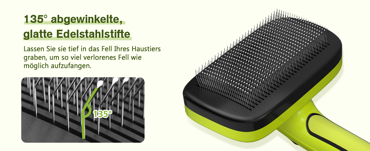 Щітка для собак з довгим хутром Pecute, щітка для котів, щітка для домашніх тварин, самоочисна вичасувальна щітка, гребінець для собак Pecute, м'яко видаляє підшерсток, масажна щітка для догляду за шерстю котів та собак з короткою шерстю