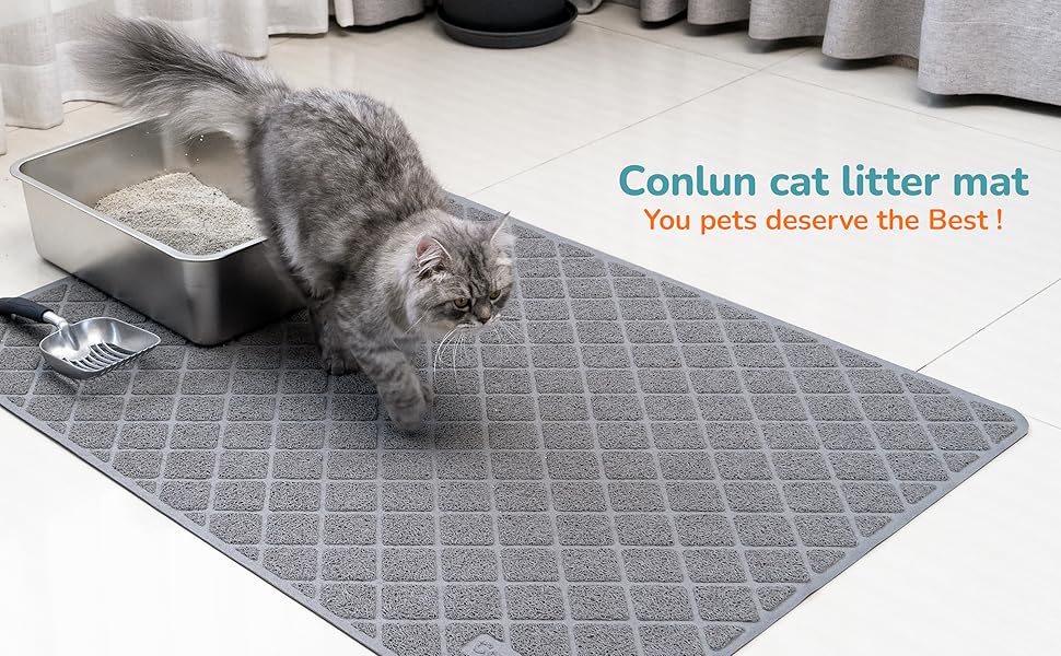 Килимок для котячого туалету Conlun Katzenklo Matte, 119 x 89 см, сітка, водонепроникний, чорний