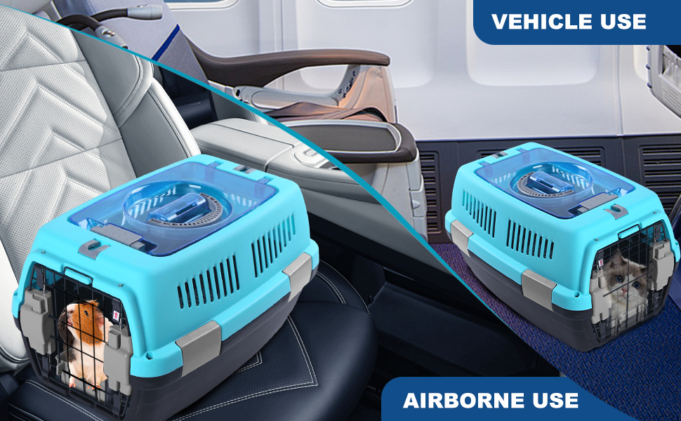 PETCUTE Транспортний бокс для собак та котів: міцний, дихаючий, з зручною ручкою, складний, до 6 кг, сірий+чорний