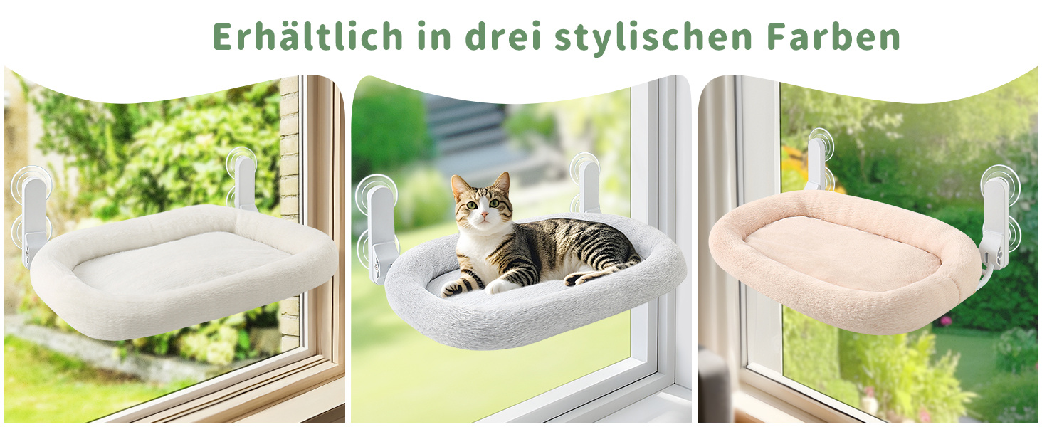 Кішка лежанка на вікно GUUSII HOME: розкладна, з 4 присосками, біла