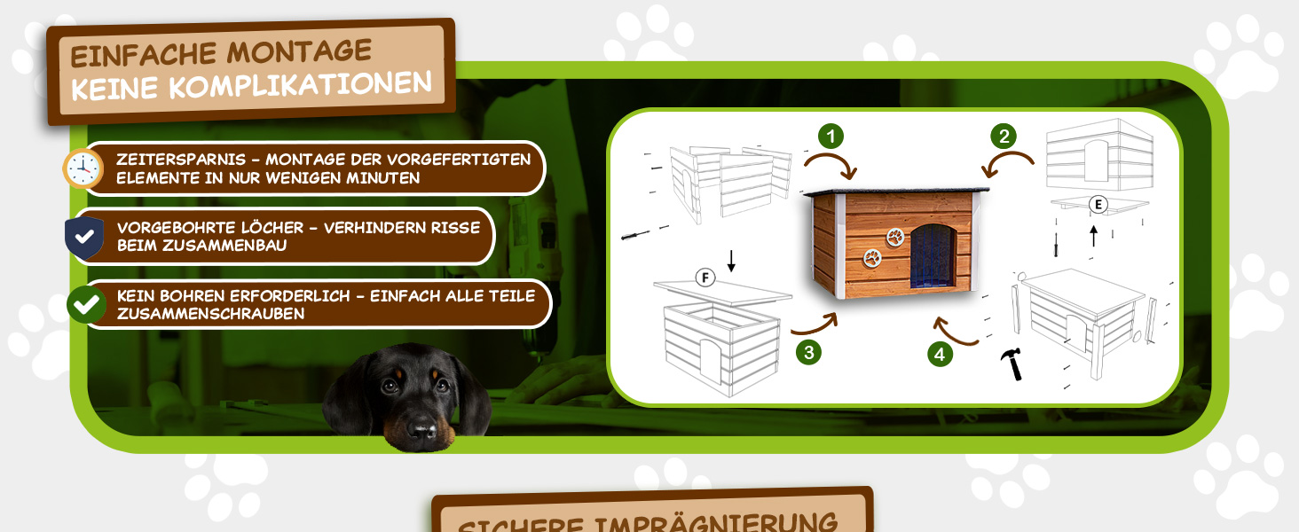 Будка для собак середніх порід Outentin - тепла, зимостійка, сірого кольору, 76x60x60 см