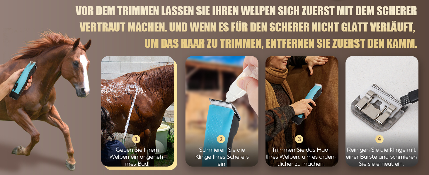 Машина для стрижки тварин CGOLDENWALL CG-CP-9060-1: акумулятор 1400mAh, кабель 3.5м, 3200-4000 об/хв, 2 швидкості, для собак, коней, кіз, корів та тварин з густою шерстю