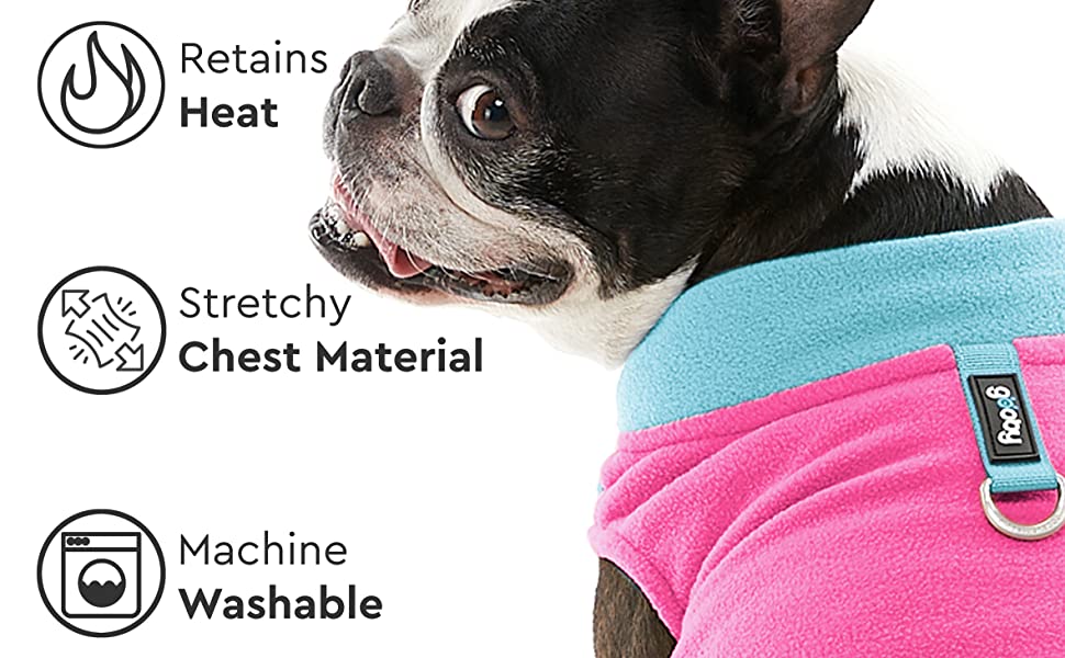 Тепла жилетка для собак GOOBY з флісу (Lila, X-Large, обхват грудей ~56 см)