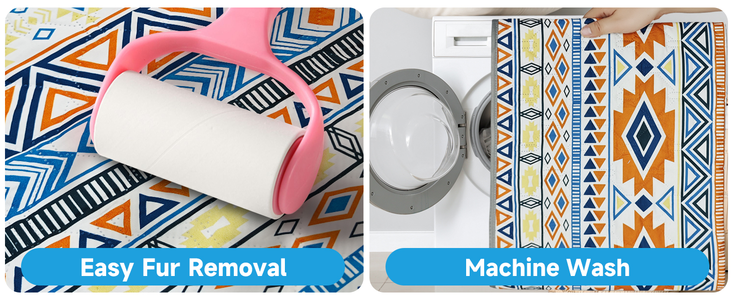 Водонепроникний двосторонній килимок для собак YOSEPATI, 208 x 173 см, блакитний медальйон. Захист дивану та меблів від бруду та шерсті. Підходить для цуценят, котів та дітей. Легко миється та перевертається.