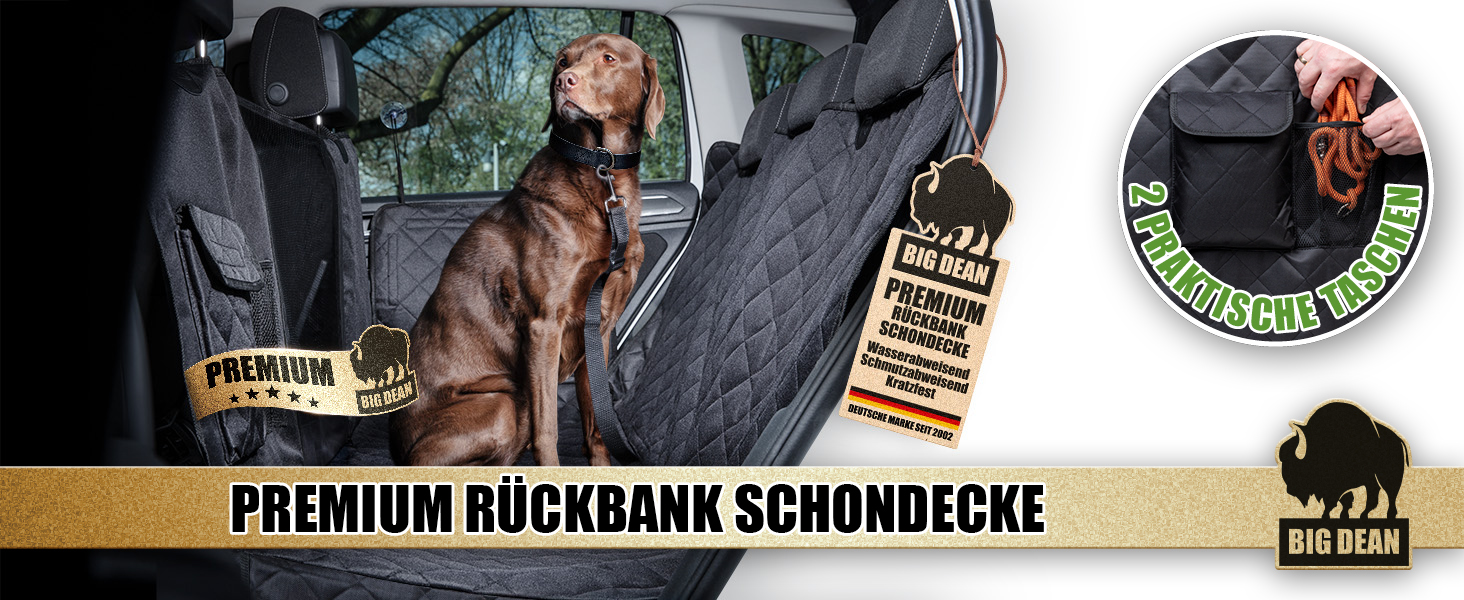 Захисна накидка на заднє сидіння авто BigDean Premium - водовідштовхувальна, для собак, універсальна