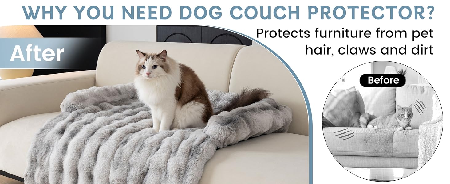 М'який плюшевий чохол на диван для домашніх тварин, 90x90 см, світло-сірий. Захист дивану від собак та котів.