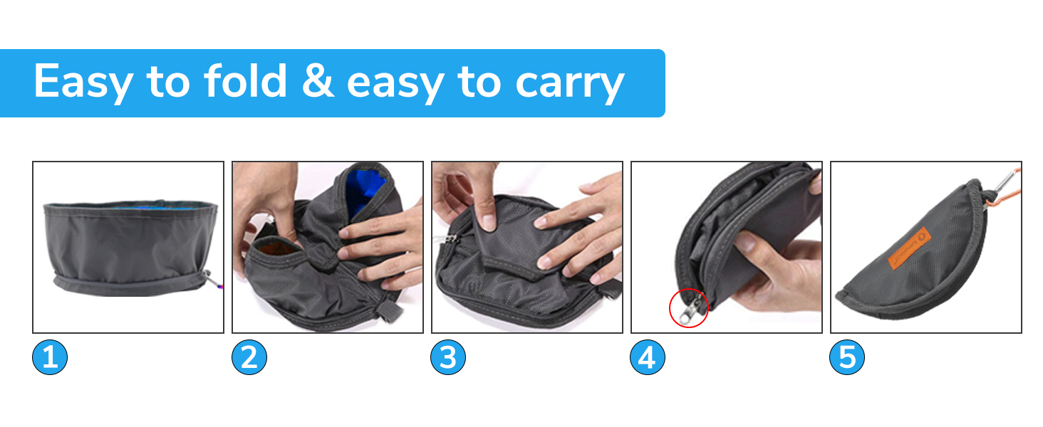 Набір мисок для собак LumoLeaf: 2 шт. (2L + 2.4L) - складані, для подорожей