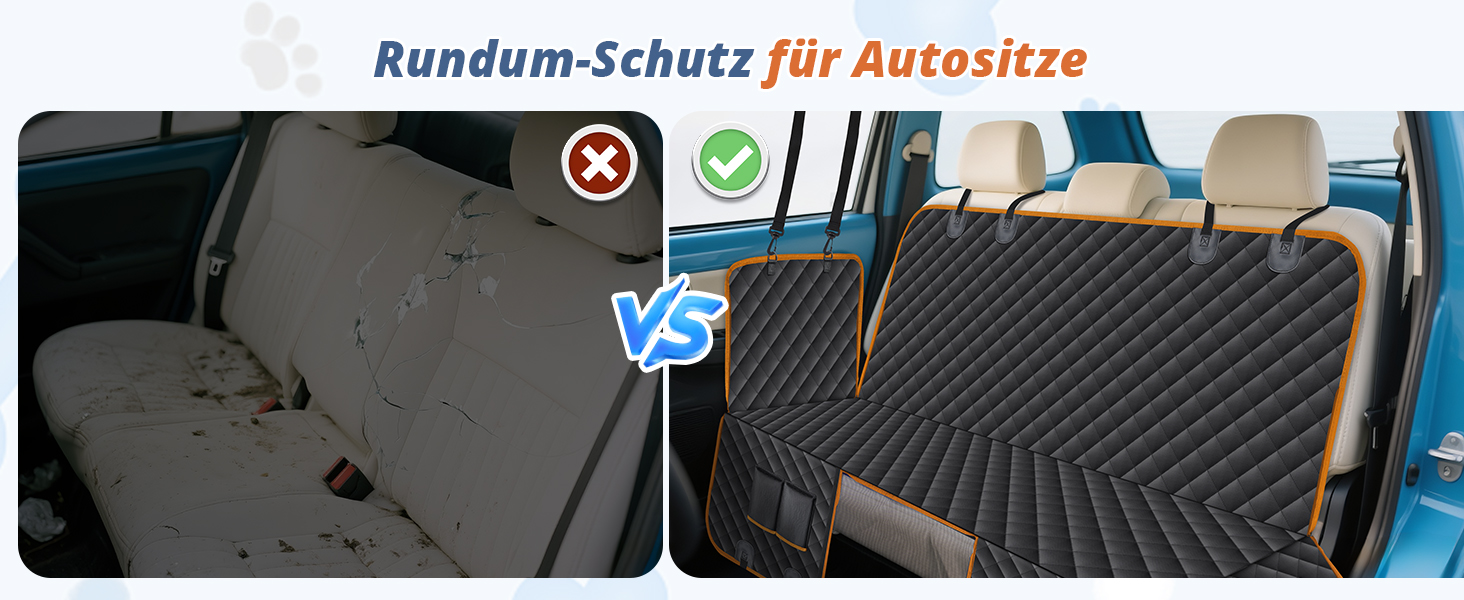 Водонепроникний килимок для собак у машину Heatail для заднього сидіння з боковими захисниками та сіткою, 135 x 148 см, чорний/помаранчевий