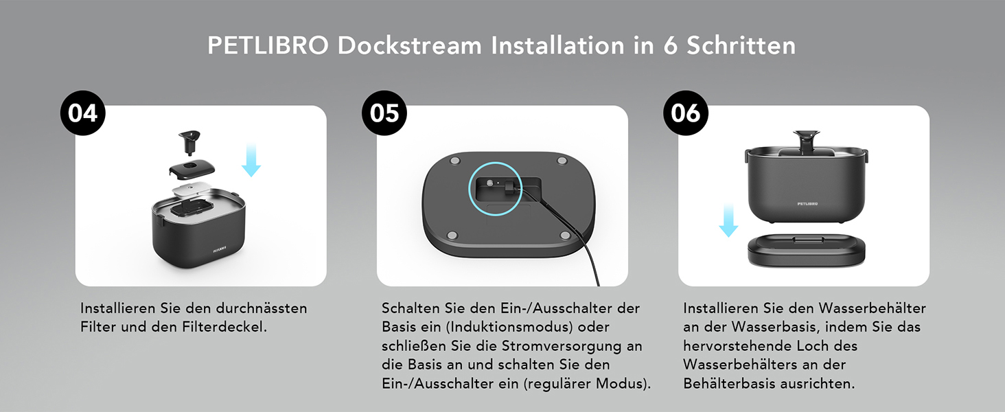 PETLIBRO фонтанчик для котів з акумулятором 5000mAh, бездротовий, тихий (23dB), BPA-free, з двома помпами, чорний