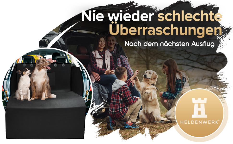 Захист для багажника автомобіля для собак HELDENWERK - універсальний, водовідштовхувальний, стійкий до подряпин, з захистом бокових панелей та краю завантаження. Підходить для собак.