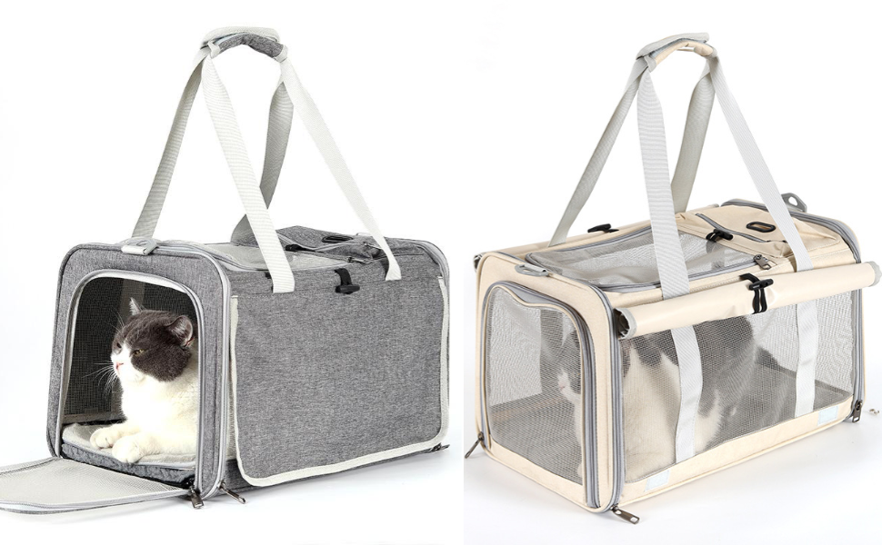 Транспортна сумка для котів та собак до 8 кг, сірого кольору. Зручна, дихаюча, з ремінєм через плече та надійними застібками. Ідеально для подорожей, ветеринара, авто та літака.