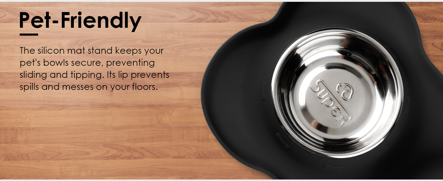 Набори мисок для собак CEASELESLY з нержавіючої сталі (2 x 400 мл) з підставкою з силікону, чорного кольору. Підходять для собак середніх та малих порід, кошенят та цуценят.