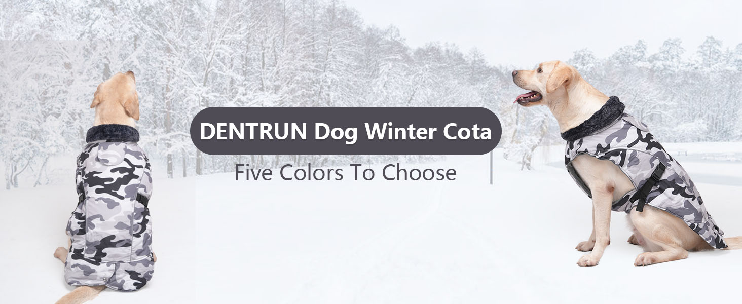Водонепроникний теплий зимовий одяг для собак DENTRUN, флісова підкладка, куртка для собак середнього розміру (Синій, M)