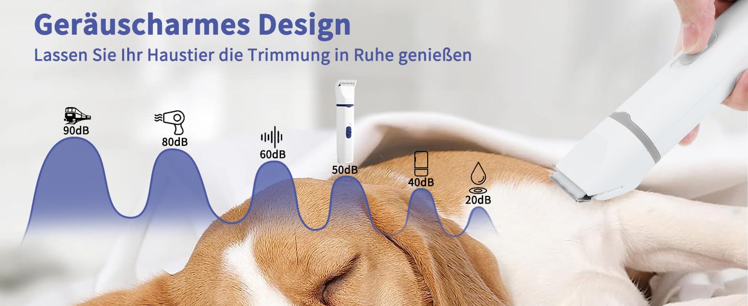 Airminti 4-в-1 Безшумна машинка для стрижки шерсті котів, USB-зарядка, 4 змінні насадки, машинка для собак, для догляду за очима/вухами/лапами/нігтями (Блакитна)