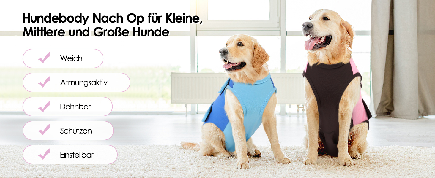 Піжама для собак після операції ASENKU: захист від лизання, альтернатива конусу, рожева, M