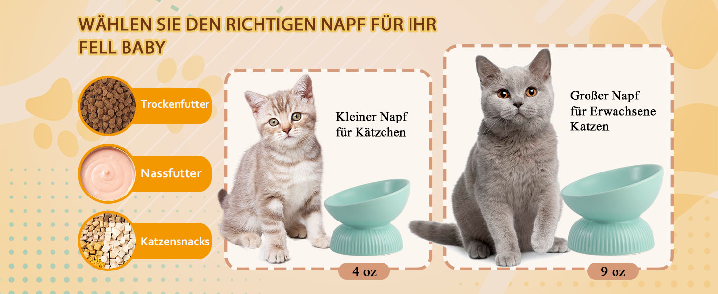 Підвищена годівниця для котів з кераміки - нахилена миска проти блювоти для котів - 280 мл, діаметр 15,5 см, біла
