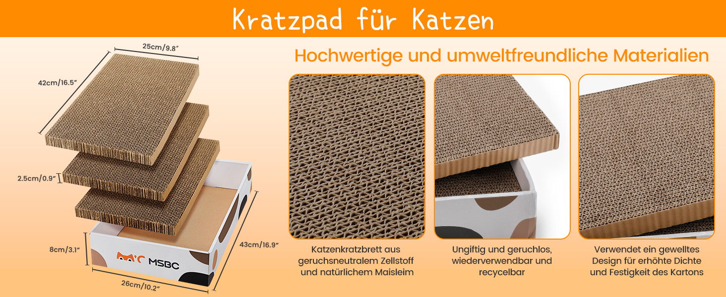 Набір з 3 кігтеточок для котів Happy Hachi з котячою м'ятою, міцний двосторонній когтеточний борд, ліжко, меблі для захисту