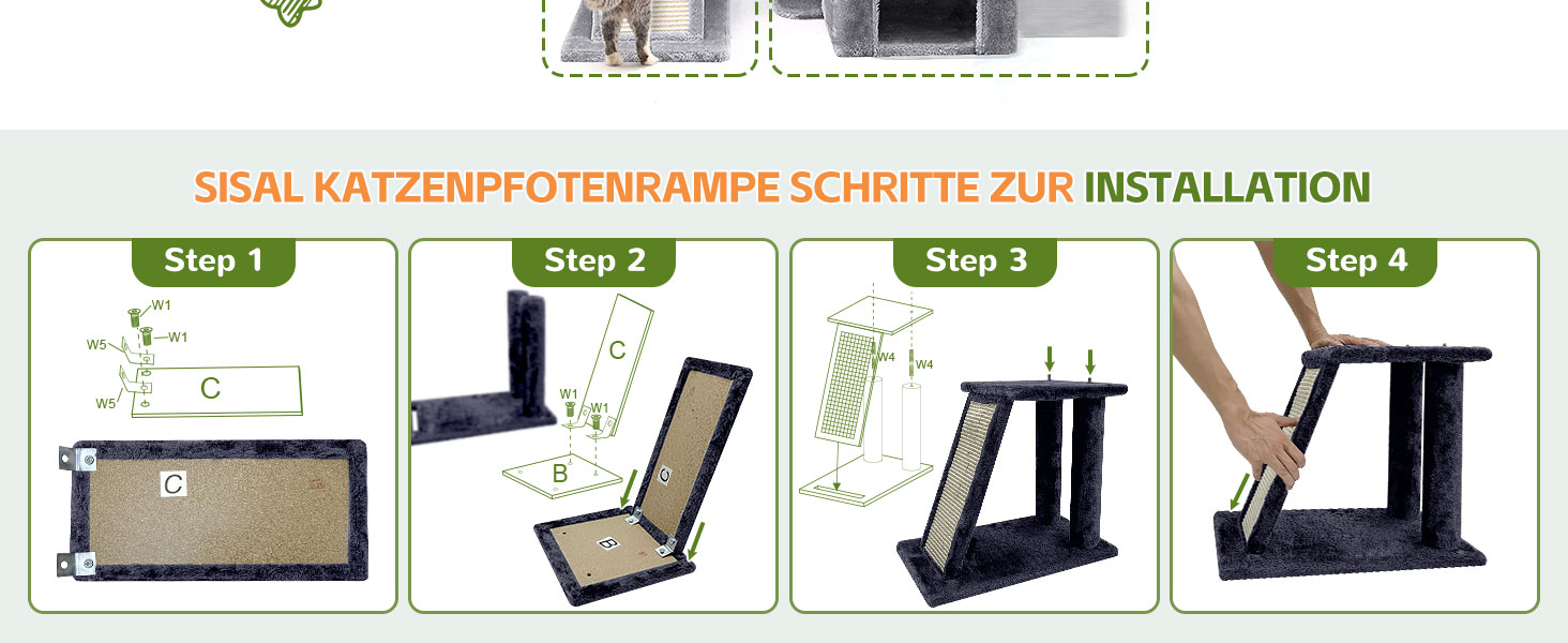 Дерево для котів Globlazer XL сірого кольору з 2 будиночками, платформами та когтеточками, для дорослих котів та кошенят