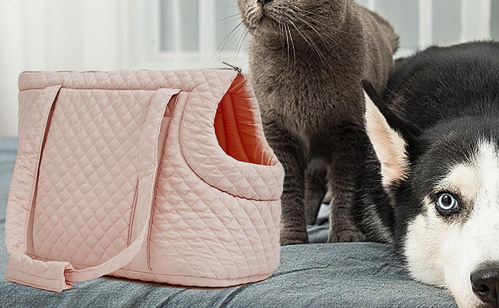 Транспортна сумка для котів та собак, чорна - легка бавовняна переноска для маленьких тварин