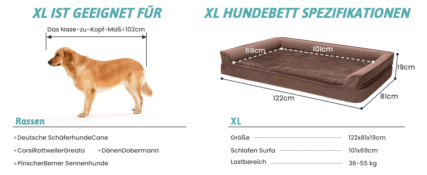 Ортопедичне ліжко для собак маленьких порід, водонепроникне диван-ліжко з бортиками, з підтримуючою піною, знімний та пральний чохол, водонепроникне дно, антиковзаюче (M 91*69*19 см, Колір: Коричневий)