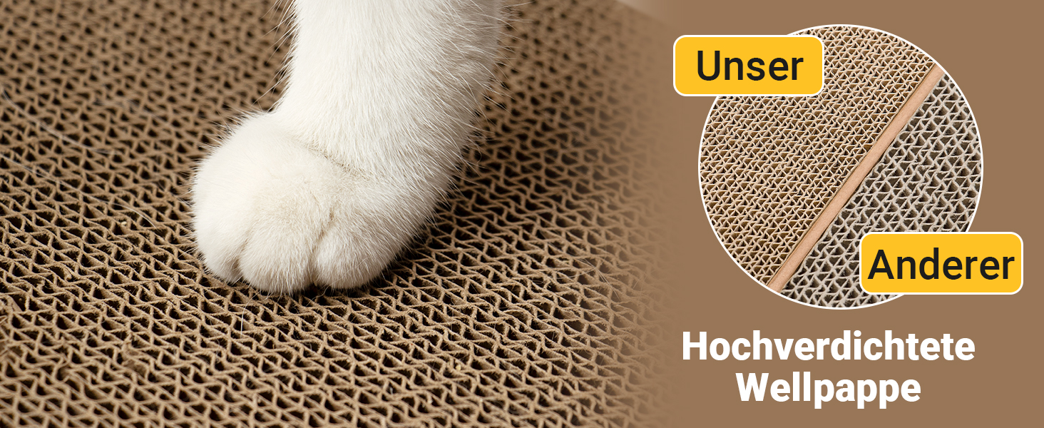 Ycozy Драбина-подряпування для котів з великою двосторонньою гофрокартонною поверхнею. Набір містить 2 коробки та 6 драбинок для котів. Міцні котячі меблі для заміни.