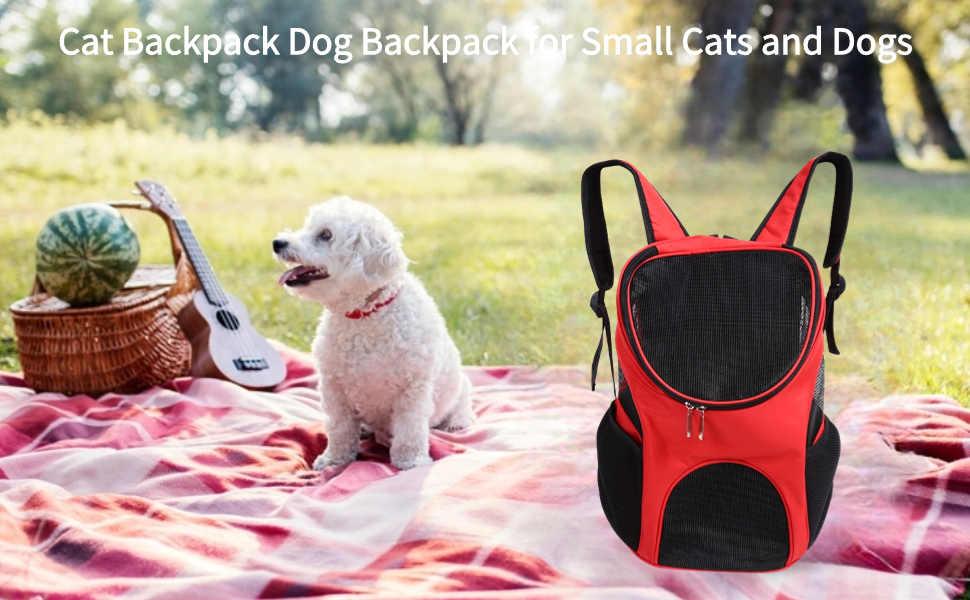 Рюкзак для тварин, регульований, для собак і котів, з вентиляційною сіткою, 25 x 30 x 35 см (червоний)