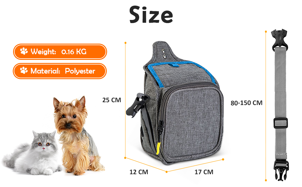 Сумка для ласощів для собак ALLSOPETS з інтегрованим диспенсером для відходів та декількома кишенями, біла