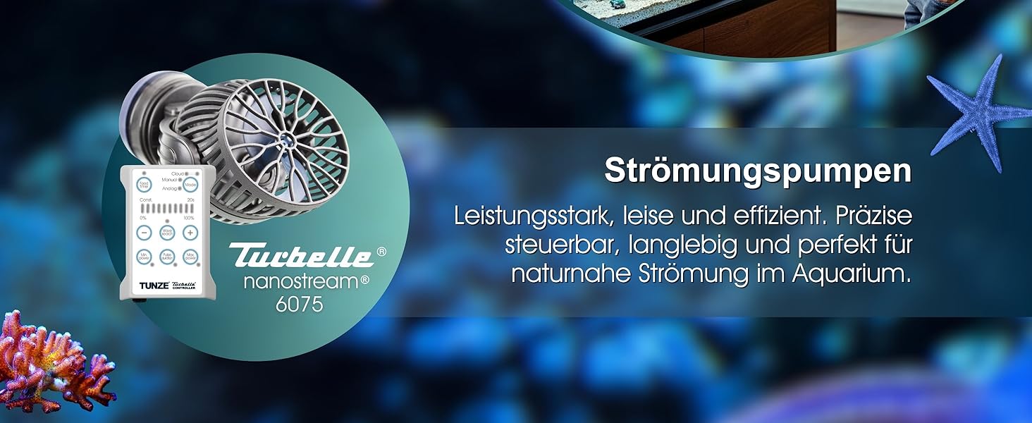 Протічний насос Tunze Turbelle Stream 6105 eco з 3D-регулюванням, пропелерний, з магнітним тримачем і клемою Silence для скла до 15 мм, для морського акваріума