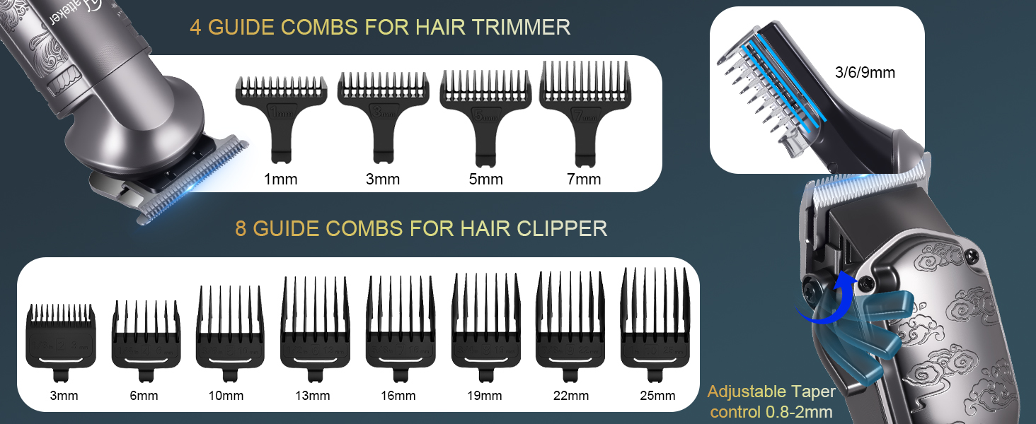 Електрична машинка для стрижки волосся Hatteker Profi – триммер для бороди та тіла, чоловічий, з T-подібною насадкою, водонепроникна (сірий)
