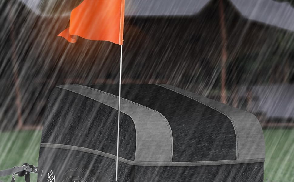 Причіп для велосипеда KESSER® вантажний, 120 літрів, сірий/чорний, з дахом та складною високою тягою