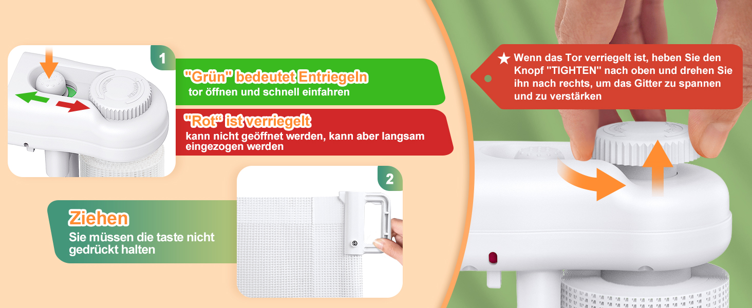 Розсувна захисна сітка для дитини та собаки, 400 см, біла. Захист для сходів/коридору/інтер'єру/екстер'єру. Висота 105 см, ширина 300 см.