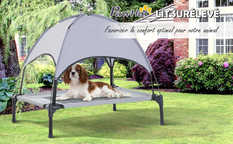 Клітка-будка для собак та котів HOMCOM PawHut з підставкою, комфортна, з тканиною Oxford, UV-захистом, мікроперфорацією + сонцезахисний тент + переносна сумка, сіра/чорна, L 61 x 61 x 46 см