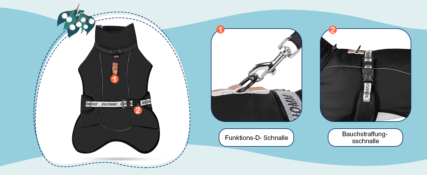 Зимовий теплий одяг для собак ALLSOPETS: куртка з відбиваючими елементами, великий розмір (3XL), Marineblau