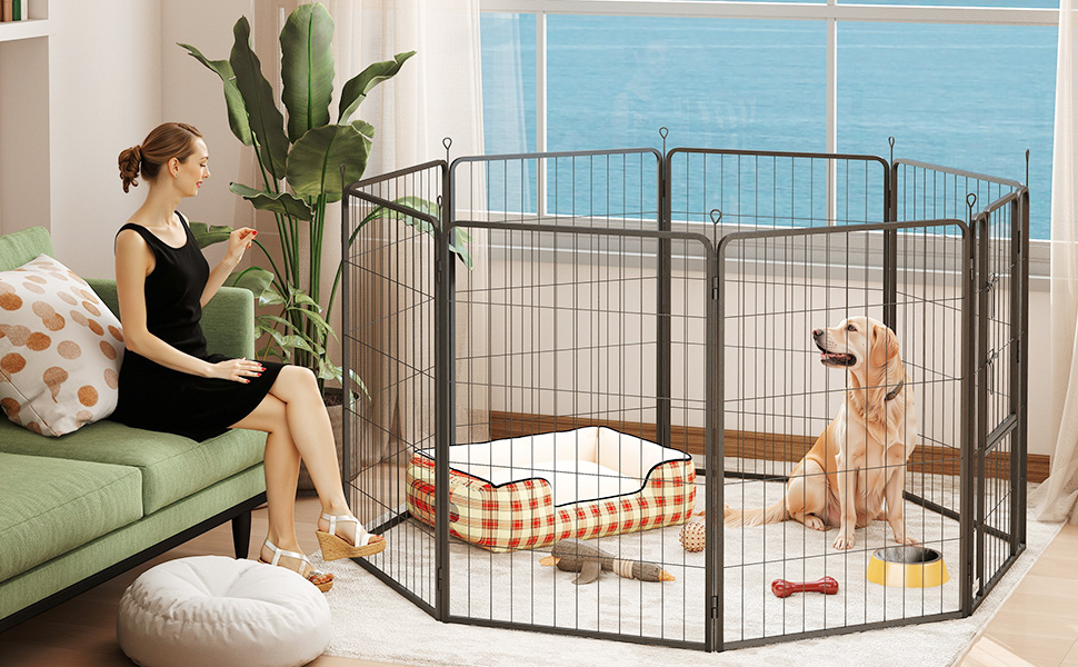Вольєр для цуценят PawHut: захисний вольєр для собак та котів з 8 секцій, 68x100 см, для дому та вулиці