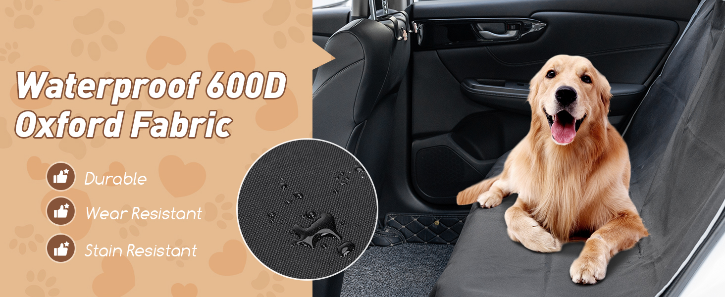 Чохли на сидіння для собак Nobleza: водонепроникні, зносостійкі, універсальні, чорні, 140x110 см