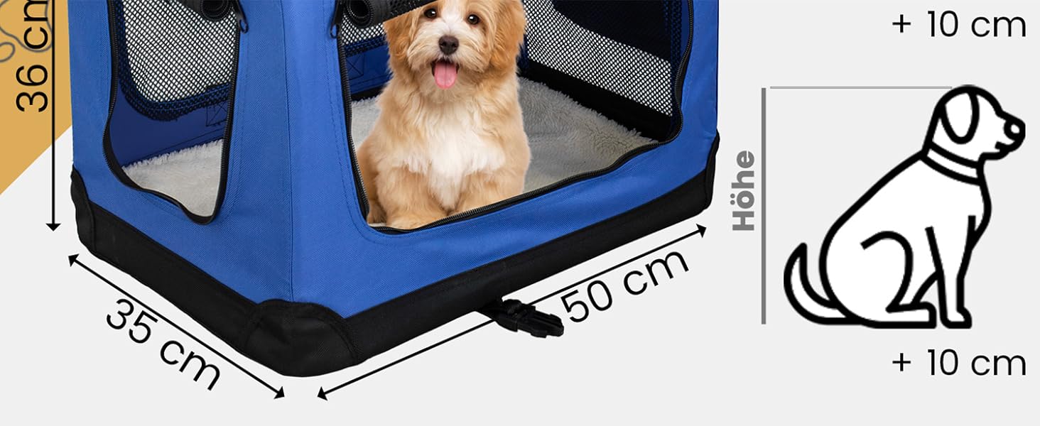 Складана переносна сумка-переноска для собак та котів Petigi (S, 50 x 35 x 36 см, блакитна)