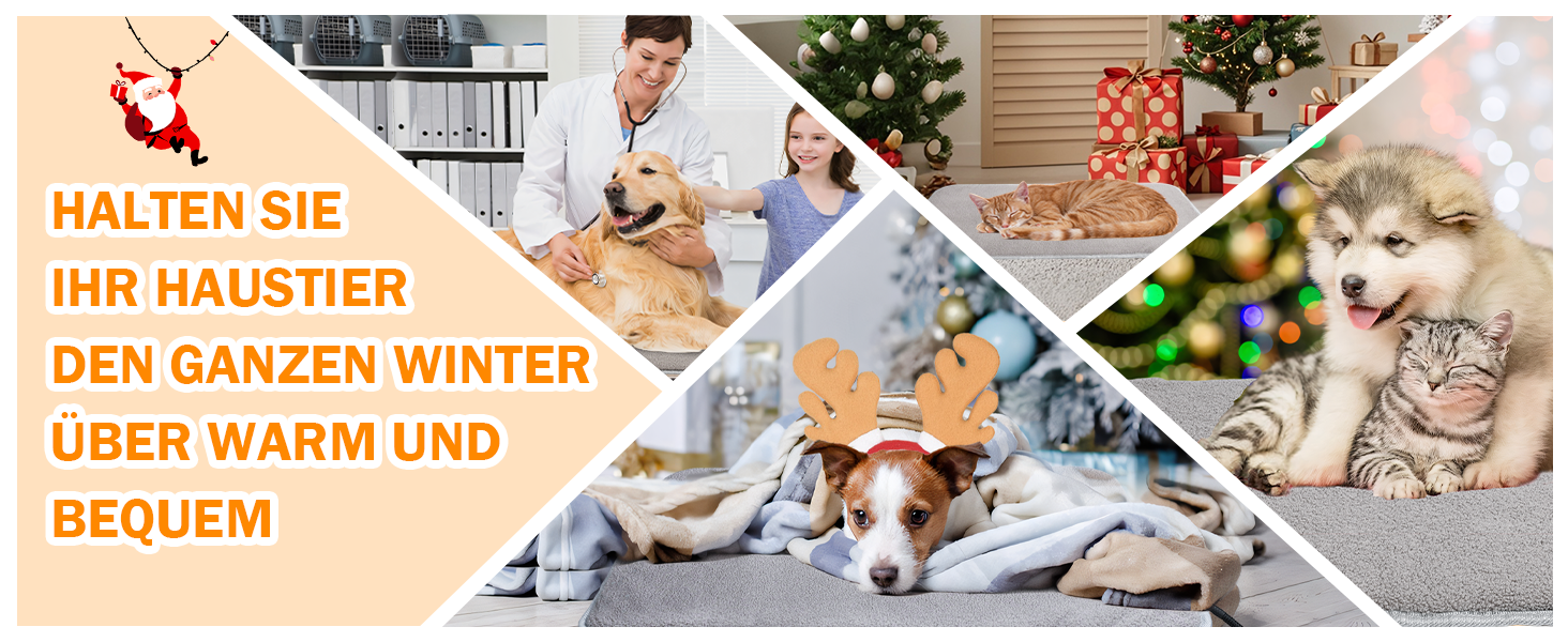 Кішечковий/Собачий нагрівальний килимок TEOV 60x90 см, регулювання температури 20-55°C, таймер, водонепроникний