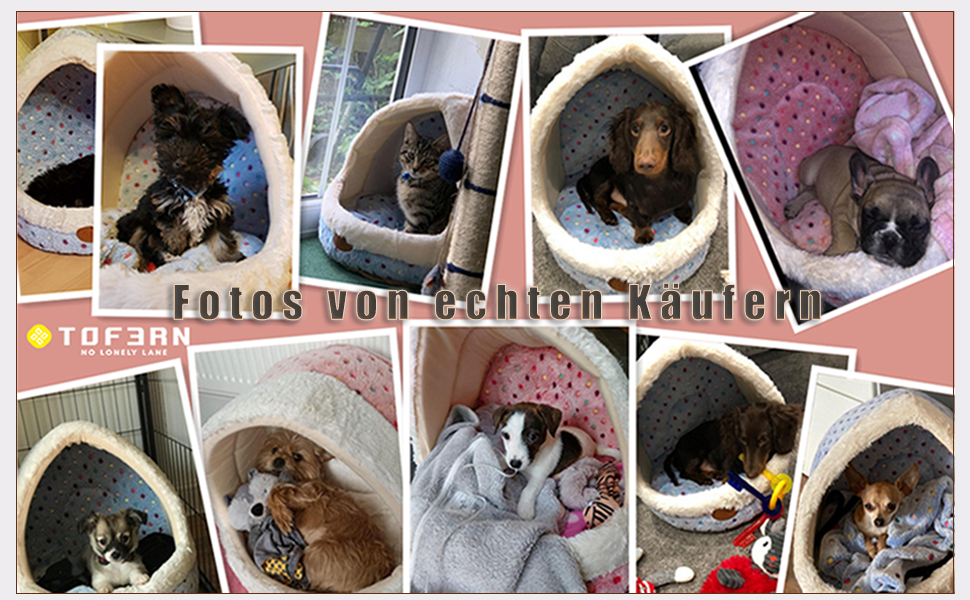 Ліжко для собаки Tofern Dog Cave з точковим візерунком, який можна прати