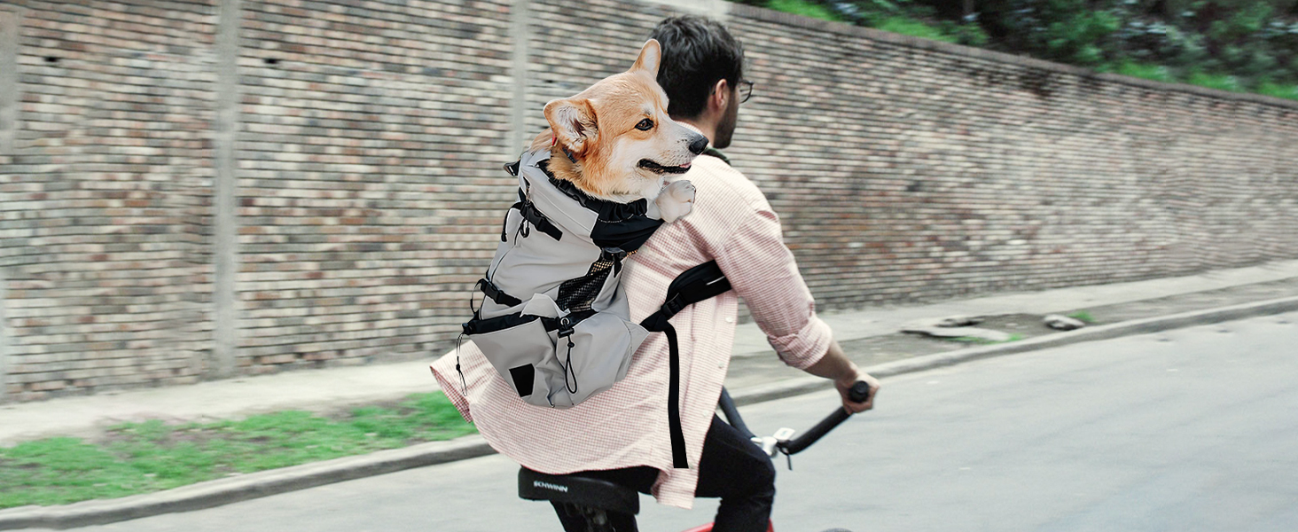 Рюкзак-переноска для собак Galatée, регульований, з вентиляцією, для походів, трекінгу та подорожей (S, чорний)