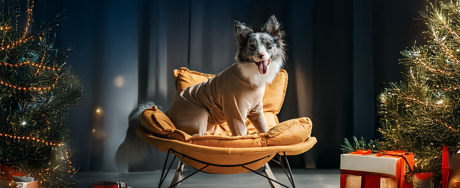 OneTigris Піжама для собак, теплий комбінезон для великих та середніх собак, коричневий L