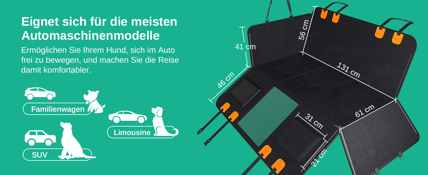 Водонепроникна автодека Dogat для собак з боковим захистом та оглядовим вікном, з кріпленням на ремінь безпеки, легко миється