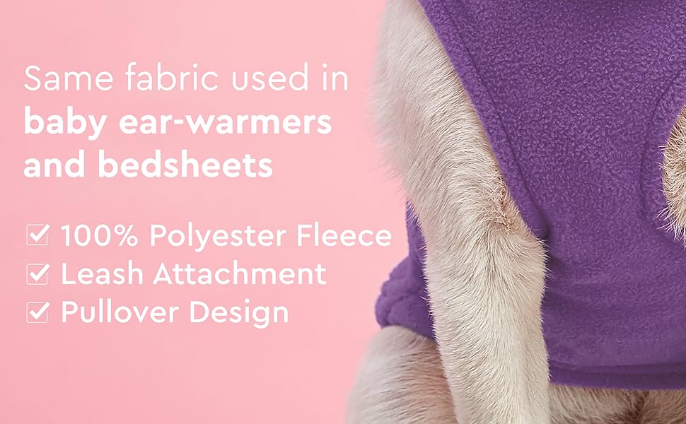 Теплий пуловер Gooby для собак - лавандовий, розмір S - з повідком, для маленьких собак, теплий зимовий одяг