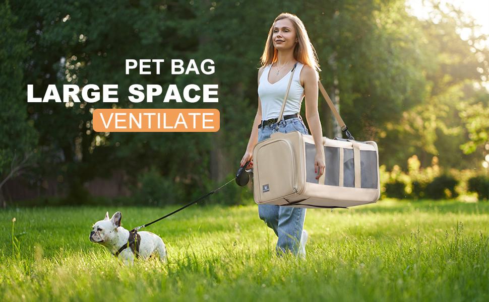 Транспортна сумка PETCUTE для котів середніх розмірів та маленьких собак до 17.5 кг, складана переноска з плечовим ременем та внутрішнім страхувальним шнуром, переноска для котів для подорожей, схвалена авіакомпаніями, темно-сіра