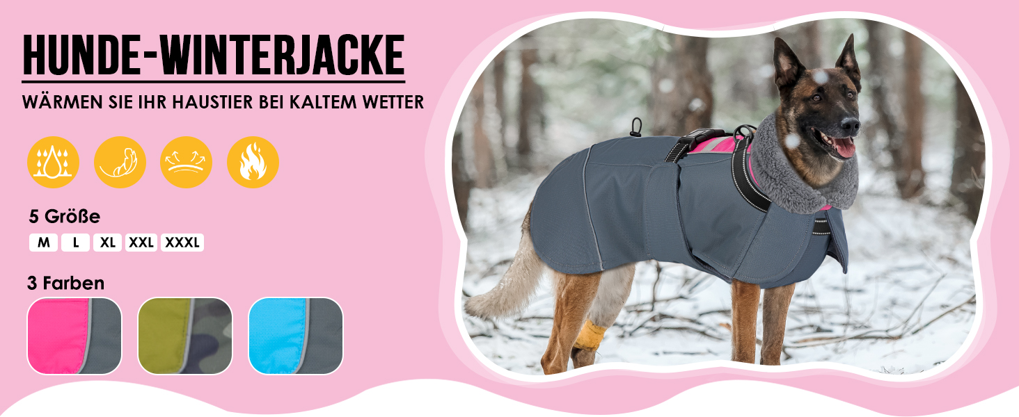 Зимовий собачий одяг SlowTon: водонепроникний, регульований, з флісовою підкладкою та коміром-стойкою. Підходить для малих, середніх та великих собак. Колір: оливковий, розмір XXL