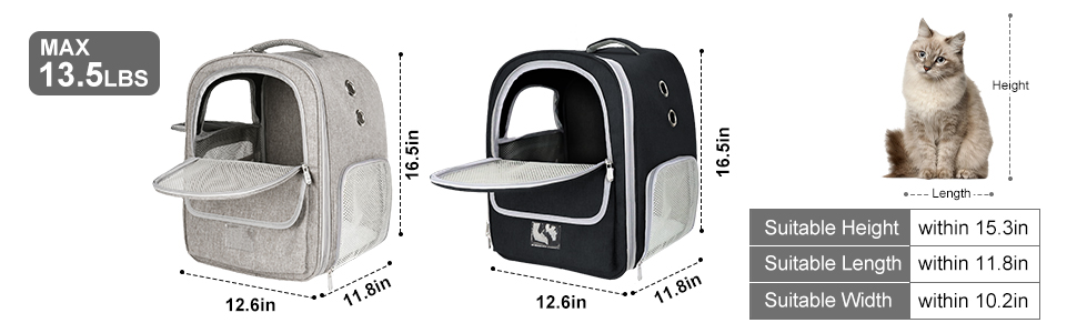 Рюкзак-переноска для котів та собак, дихаючий, сірий | Qlfyuu
