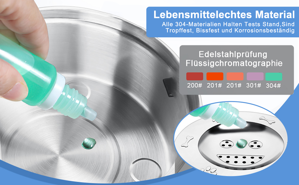 Миска для собак 3L без розливання, нержавіюча сталь, плаваюча годівниця, протиковзаюче дно, для цуценят та кошенят, здорове пиття