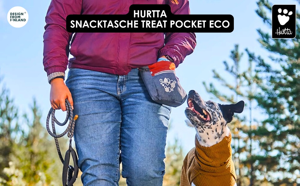 Сумка для ласощів Hurtta Leckerlibeutel ECO для собак, зручна та з магнітною застібкою, знімний кишеньковий мішечок для собак (PeacockMix)